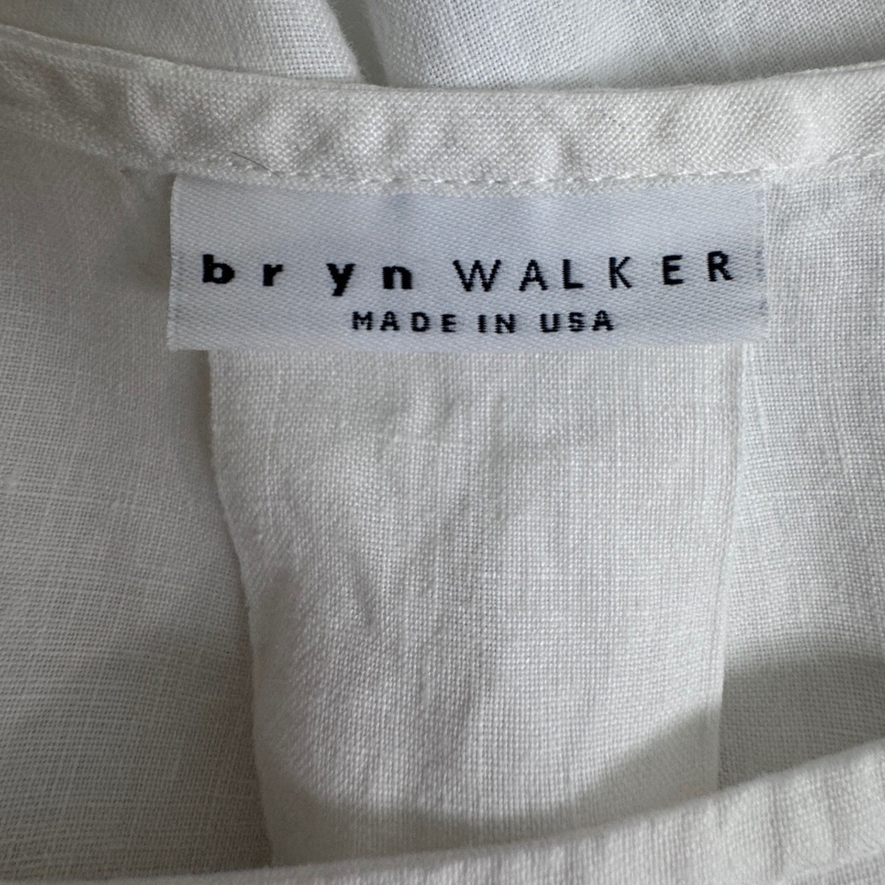 Bryn Walker Fran Basic Linen Ruffle Bell Sleeve High-Low Top White XL - Picture 11 of 14